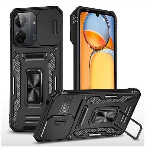 Xiaomi 13C/ Poco C65. Funda Armor Camshield PC+TPU con anillo stand