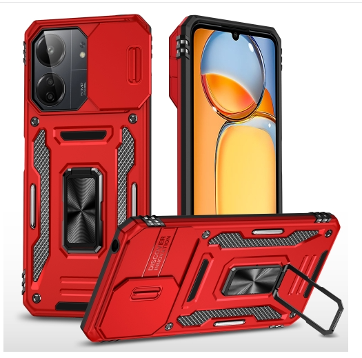 Xiaomi 13C/ Poco C65. Funda Armor Camshield PC+TPU con anillo stand
