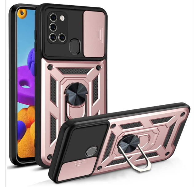 Samsung A21s. Funda Camshield TPU+PC con anillo magnético