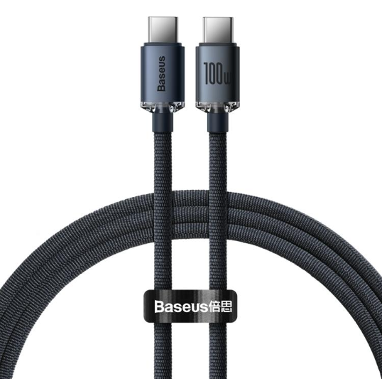 Baseus Crystal Shine Series. Cable Premium Carga Rápida Tipo-C a Tipo-C 100W, Largo: 1.2m