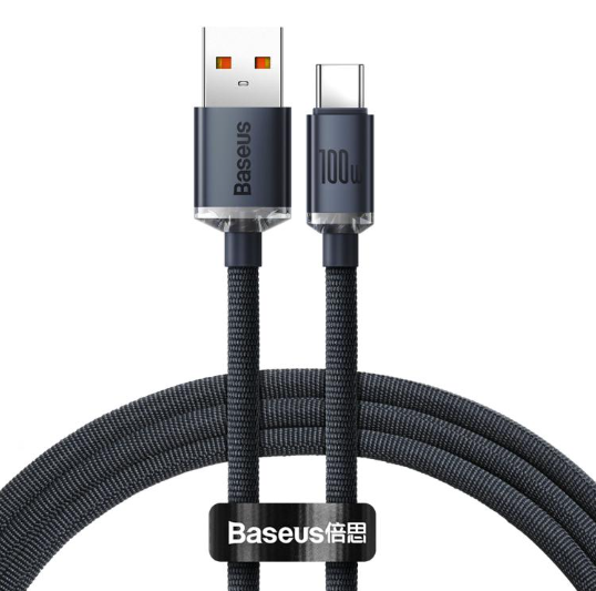 Baseus Crystal Shine Series. Cable Carga Rápida USB A/ Tipo-C 100W, Largo:1.2 m