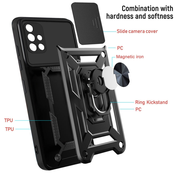 Samsung A51. Funda Camshield TPU+PC con anillo magnético