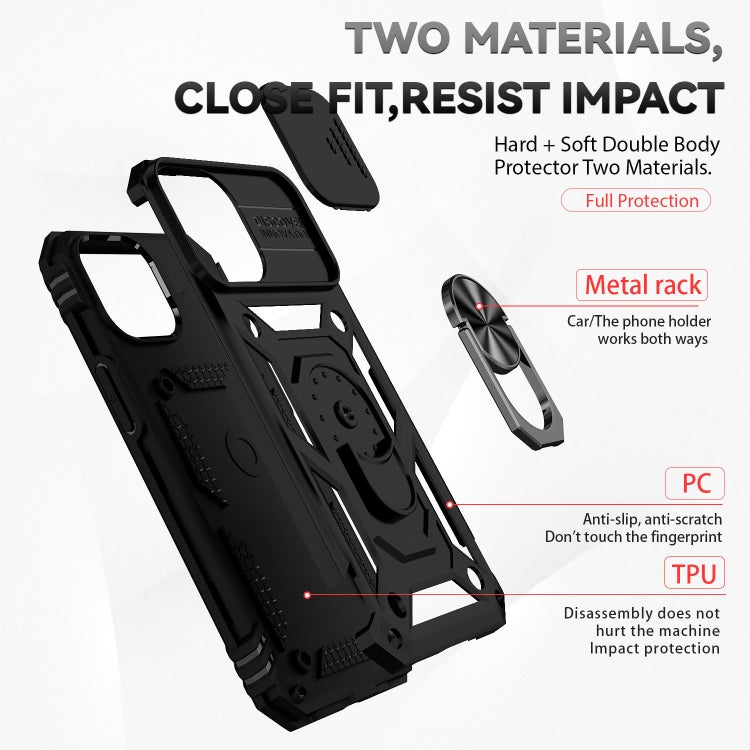 IPhone 13 Pro. Funda Camshield TPU+PC con anillo