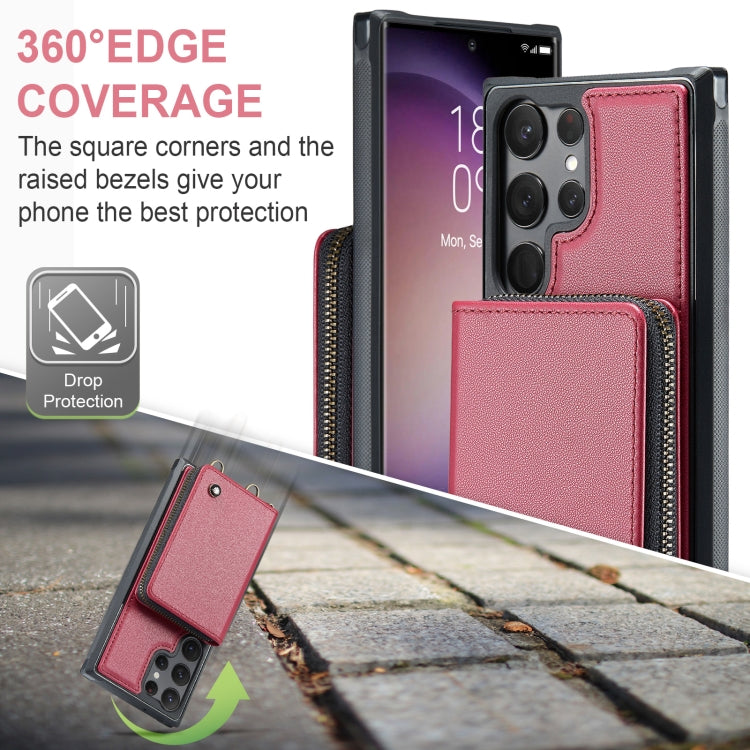 Samsung S23 Ultra 5G. Funda JEEHOOD wallet leather case con correa