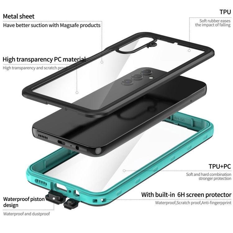 Samsung A14. Funda RedPepper 360 IP68 sumergible (celeste)