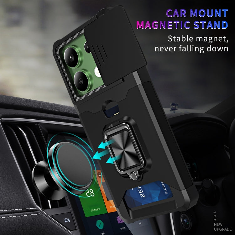 Xiaomi Note 13 4G. Funda Camshield con anillo + porta tarjeta