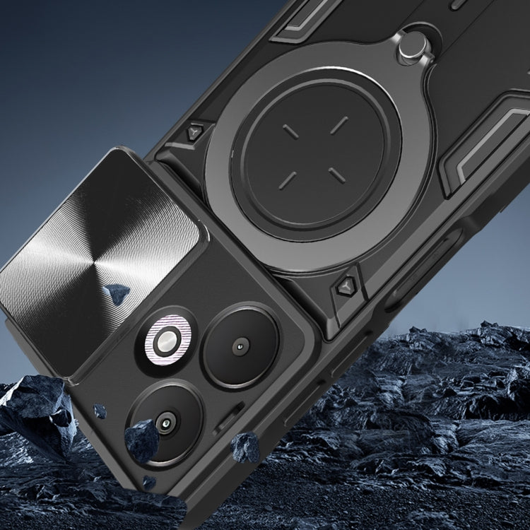 Xiaomi 13C 5G/Poco C65. Funda Camshield con anillo compatible con soportes magnéticos