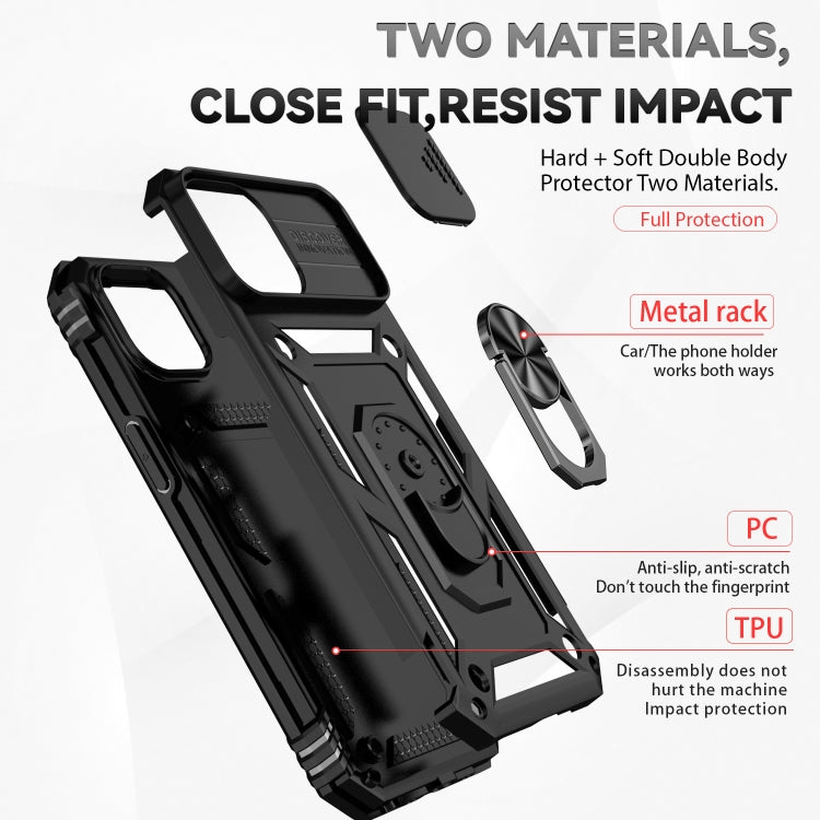 IPhone 15. Funda Camshield TPU+PC con anillo magnético