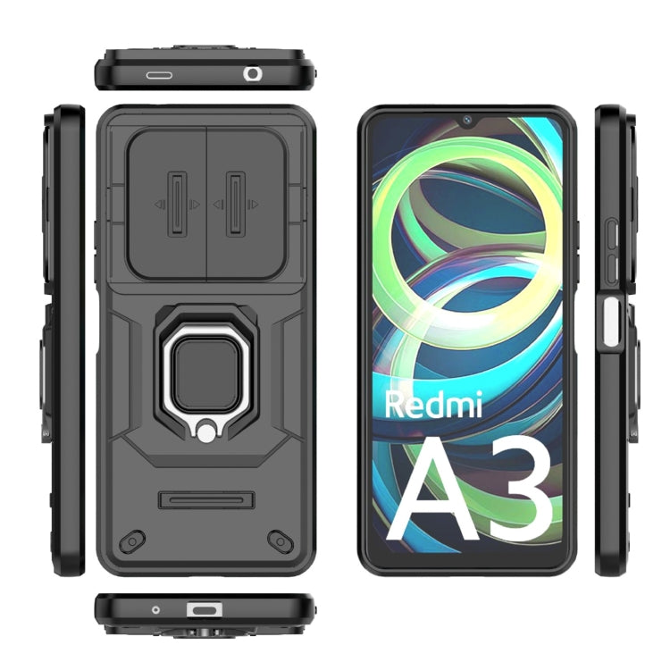 Xiaomi A3/ Poco C61. Funda Camshield TPU+PC con anillo magnético