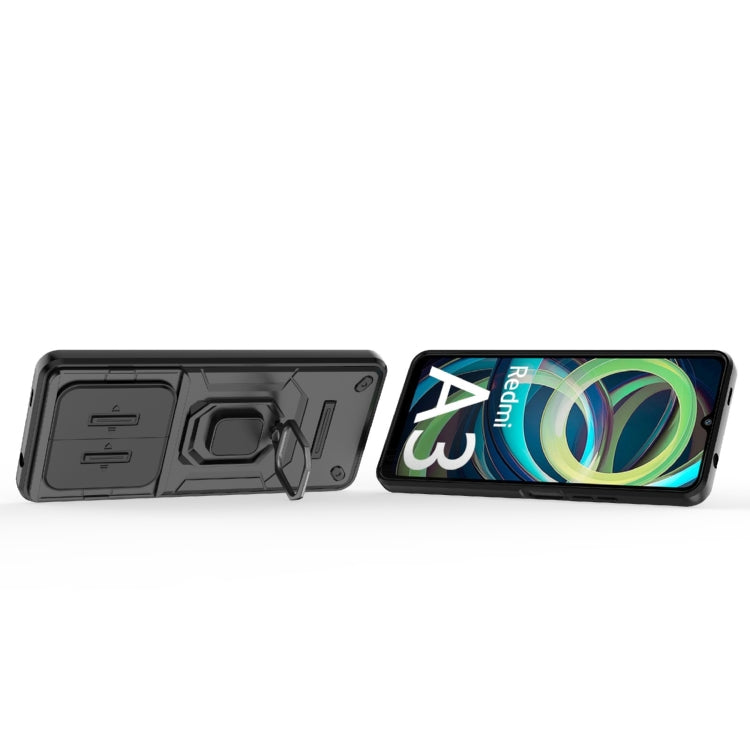 Xiaomi A3/ Poco C61. Funda Camshield TPU+PC con anillo magnético