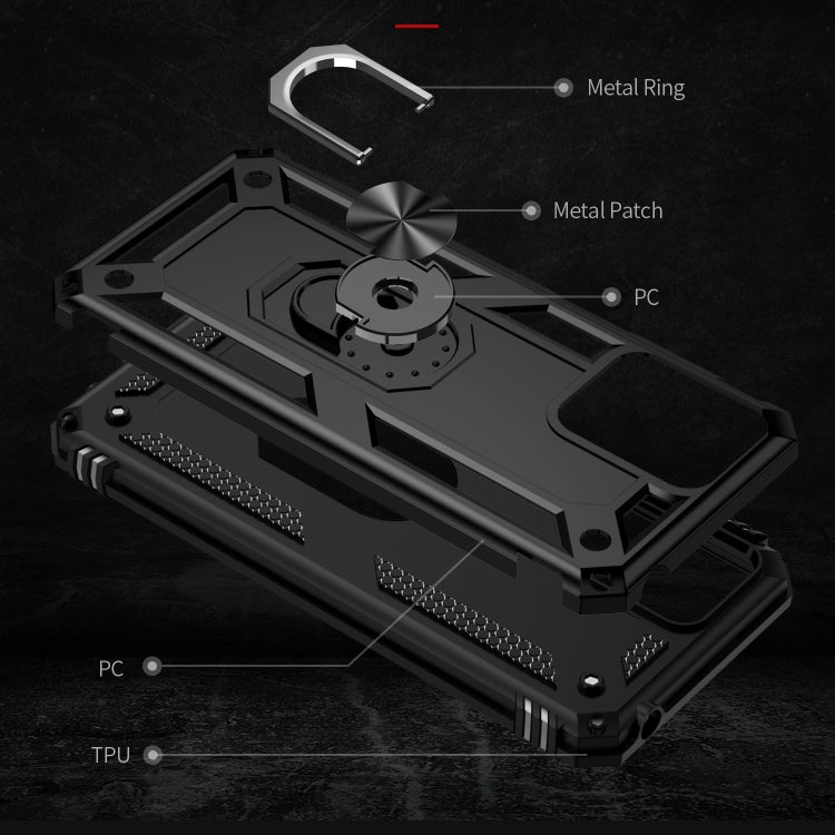 Motorola G14. Funda Armor PC+TPU con anillo compatible con soportes magnéticos