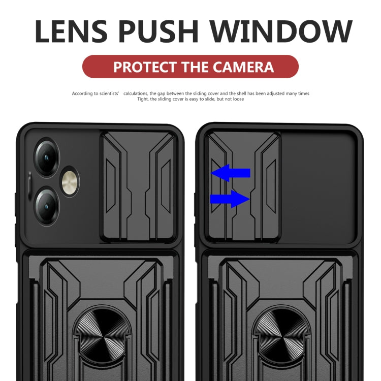 Motorola G14. Funda Camshield TPU+PC con porta tarjeta + anillo