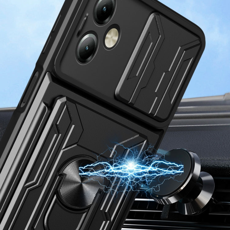 Motorola G14. Funda Camshield TPU+PC con porta tarjeta + anillo