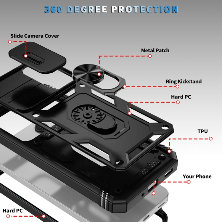 Samsung A16. Funda Armor TPU+PC Camshield con marco frontal y anillo