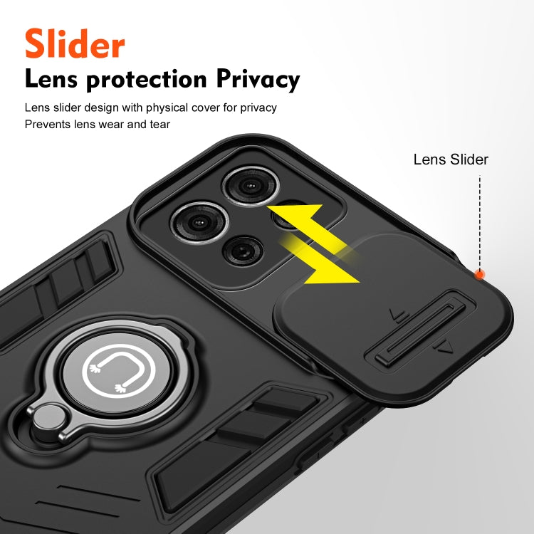 Motorola G75. Funda Camshield TPU+PC con anillo compatible con soportes magnéticos