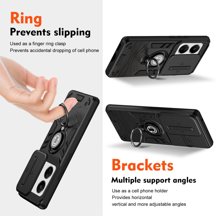 Xiaomi 13C/ Poco C65. Funda Camshield con anillo holder