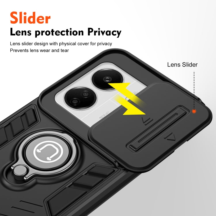 Xiaomi 13C/ Poco C65. Funda Camshield con anillo holder