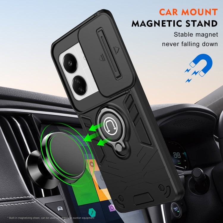 Xiaomi 13C/ Poco C65. Funda Camshield con anillo holder