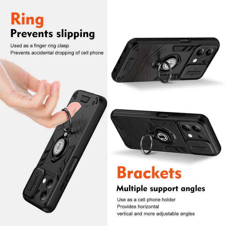 Xiaomi Note 13 4G. Funda Camshield TPU+PC con anillo compatible con soportes magnéticos
