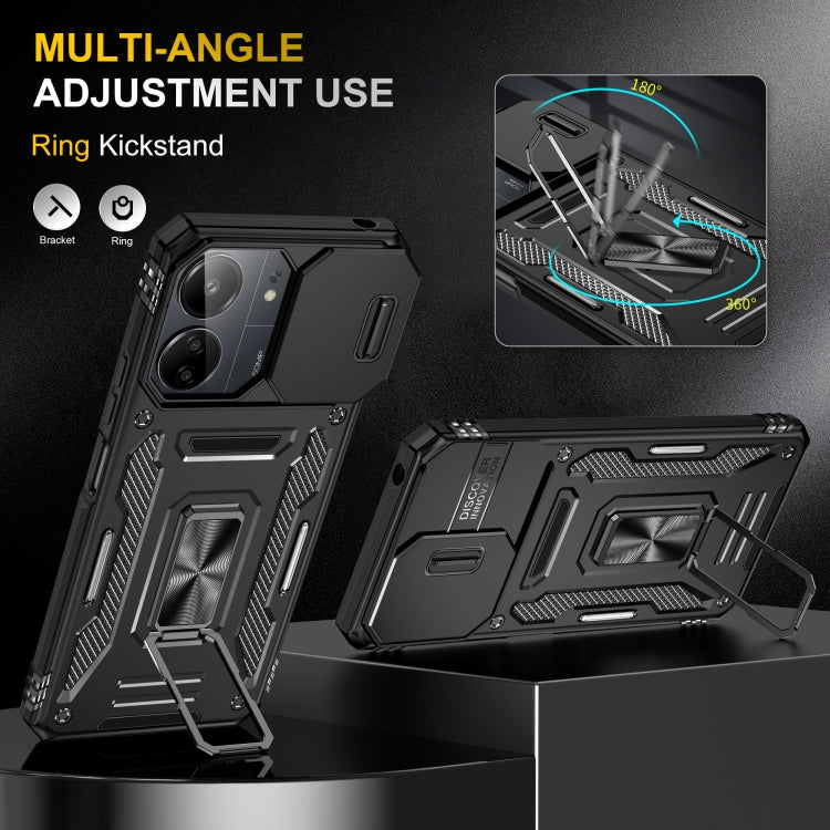 Xiaomi 13C/ Poco C65. Funda Armor Camshield PC+TPU con anillo stand