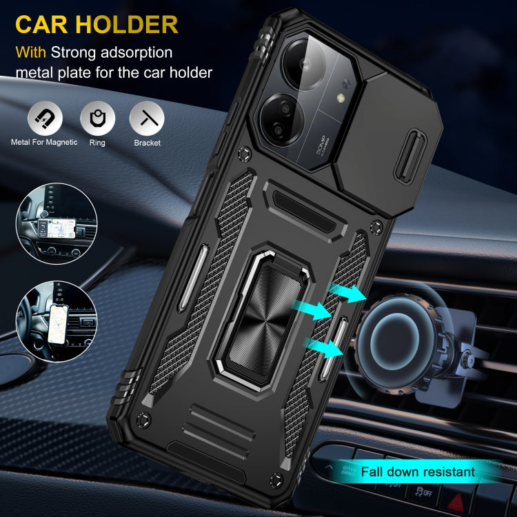 Xiaomi 13C/ Poco C65. Funda Armor Camshield PC+TPU con anillo stand
