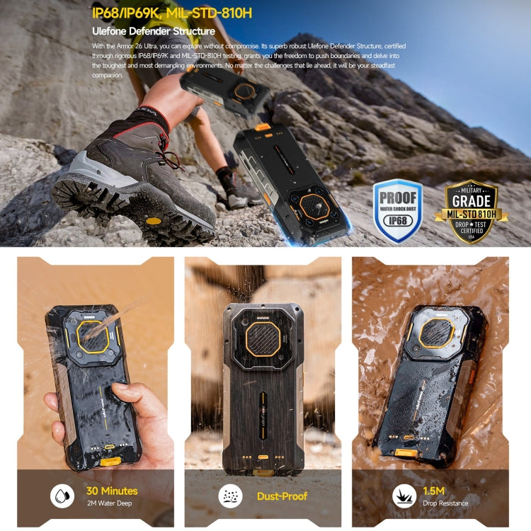 Ulefone Armor 26 Ultra Walkie Talkie. 12GB+512GB. 6.78 pulgadas. Android 13. Red 5G. 3 sin interés.