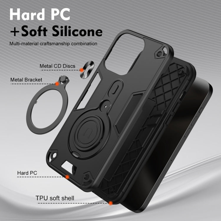 Tecno Pova 6. Funda híbrida TPU+PC con anillo stand