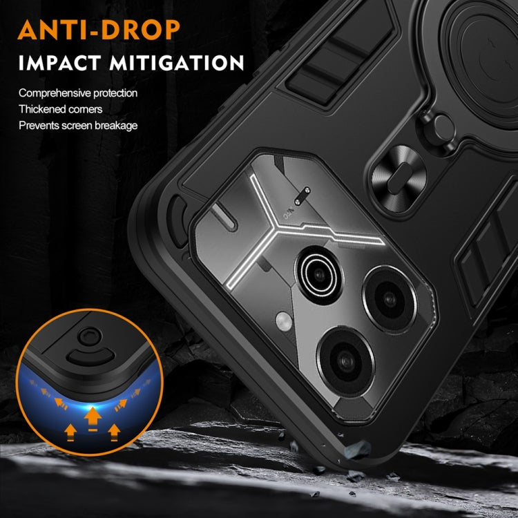 Tecno Pova 6. Funda híbrida TPU+PC con anillo stand