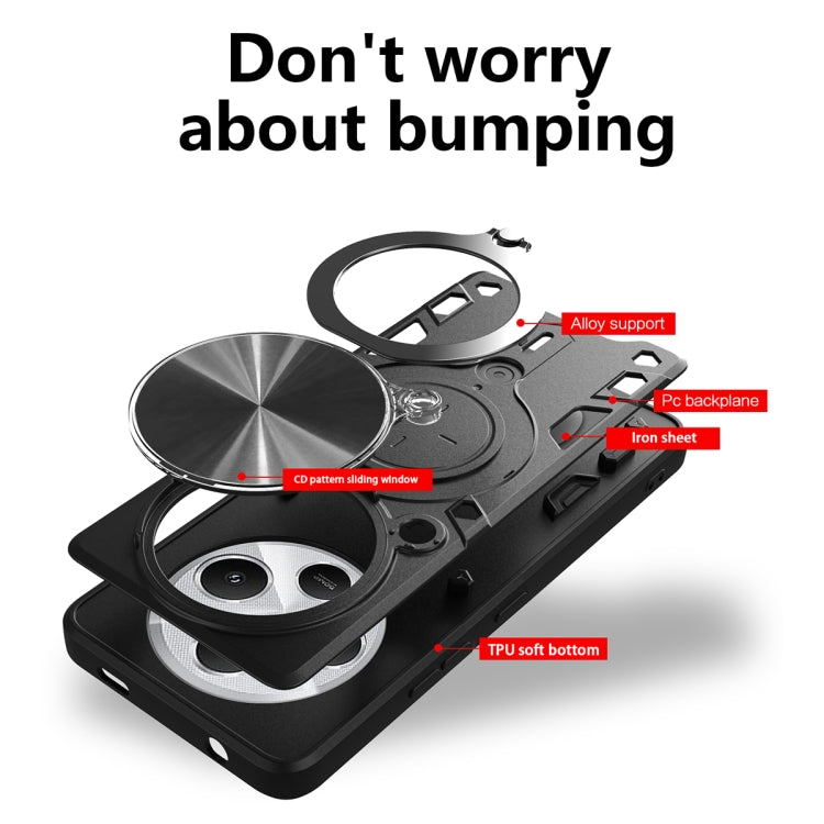 Xiaomi 14C/ Poco C75. Funda Camshield con anillo stand