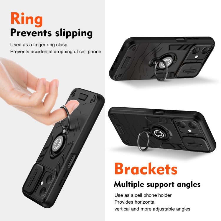 Samsung A06. Funda Camshield TPU+PC con anillo magnético