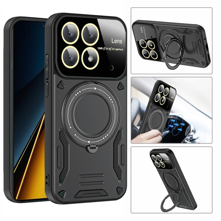 Xiaomi Poco X6 Pro. Funda compatible MagSafe con anillo y protector de lentes