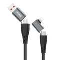 ENKAY PD100W. Cable Carga Rápida 4-in-1 USB-A / Tipo C, Tipo C / 8 Pin, Multifunción con Chip E-Marker, Largo:1 m