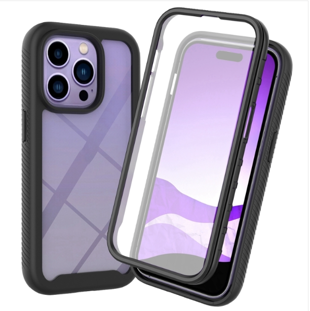 IPhone 14 Pro. Funda 360° con protector de pantalla integrado (negro)