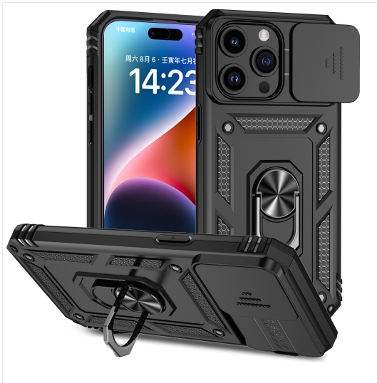 IPhone 15 Pro. Funda Camshield TPU+PC con anillo magnétco