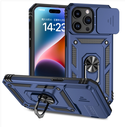 IPhone 15 Pro. Funda Camshield TPU+PC con anillo magnétco