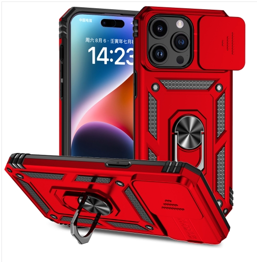 IPhone 15 Pro. Funda Camshield TPU+PC con anillo magnétco