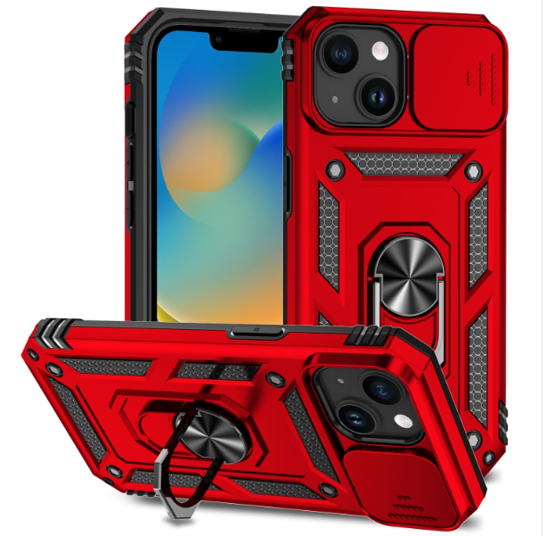 IPhone 15 Plus. Funda Camshield TPU+PC con anillo magnético