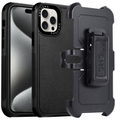 IPhone 15 Pro Max. Funda 3 en 1 TPU+PC con soporte (negro)