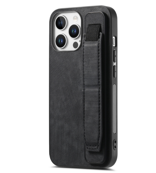IPhone 16 Pro Max. Funda leather case con correa elástica