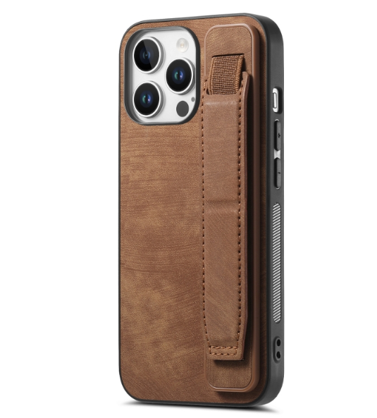 IPhone 16 Pro Max. Funda leather case con correa elástica