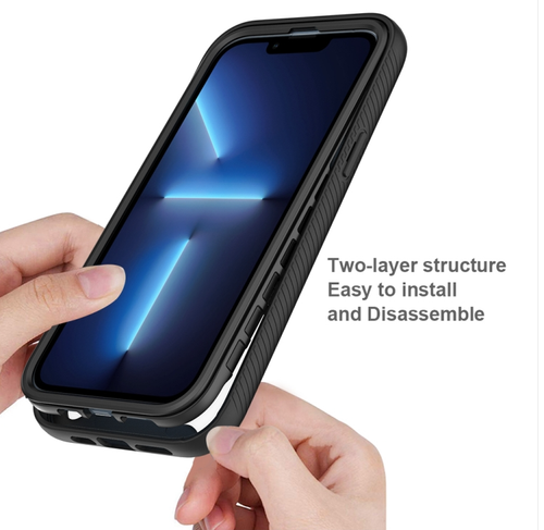 IPhone 14 Pro. Funda 360° con protector de pantalla integrado (negro)