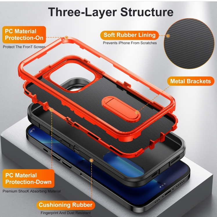 IPhone 14 Pro. Funda 3 en 1 con marco frontal con soporte