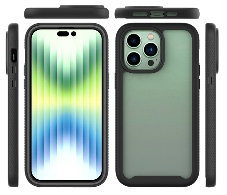 IPhone 14 Pro. Funda 360° con protector de pantalla integrado (negro)