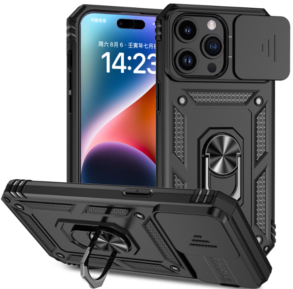 IPhone 15 Pro Max. Funda Camshield TPU+PC con anillo magnético