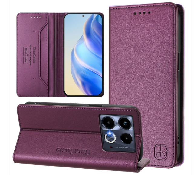 Infinix Note 40. Funda leather case con cierre magnético protección RFID