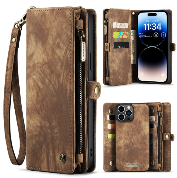 IPhone 14 Pro Max. Funda CaseMe leather case desmontable Multifuncional (marrón)