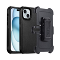 IPhone 15. Funda 3 en 1 PC+TPU con soporte (negro)