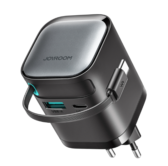 JOYROOM JR-TCL02. Cargador con cable Retráctil GaN 65W 2 Puertos