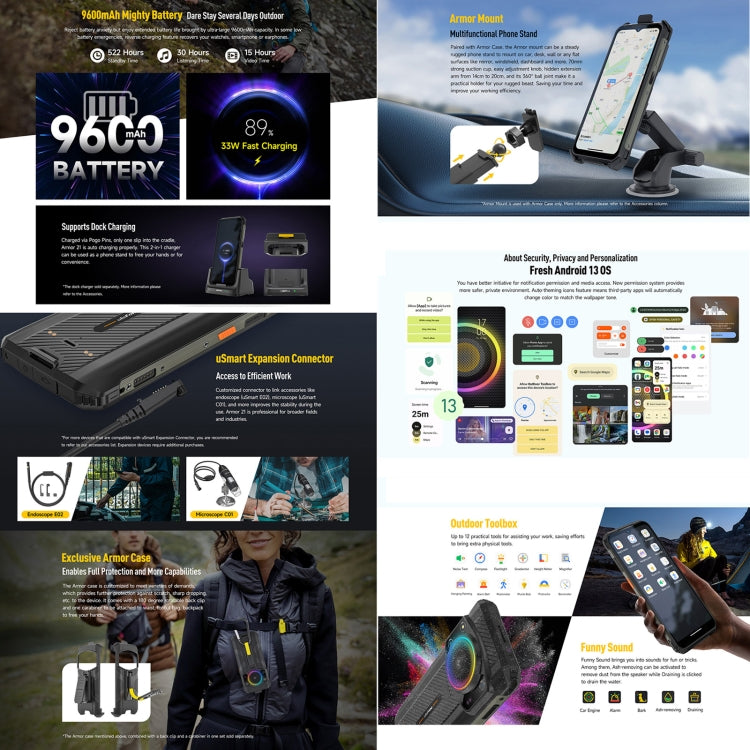 Ulefone Armor 21. 8GB+256GB, Android 15, 6.8 pulgadas, Visión Nocturna, NFC. 3 sin interés.