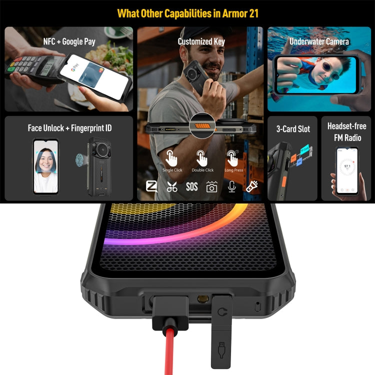 Ulefone Armor 21. 8GB+256GB, Android 15, 6.8 pulgadas, Visión Nocturna, NFC. 3 sin interés.